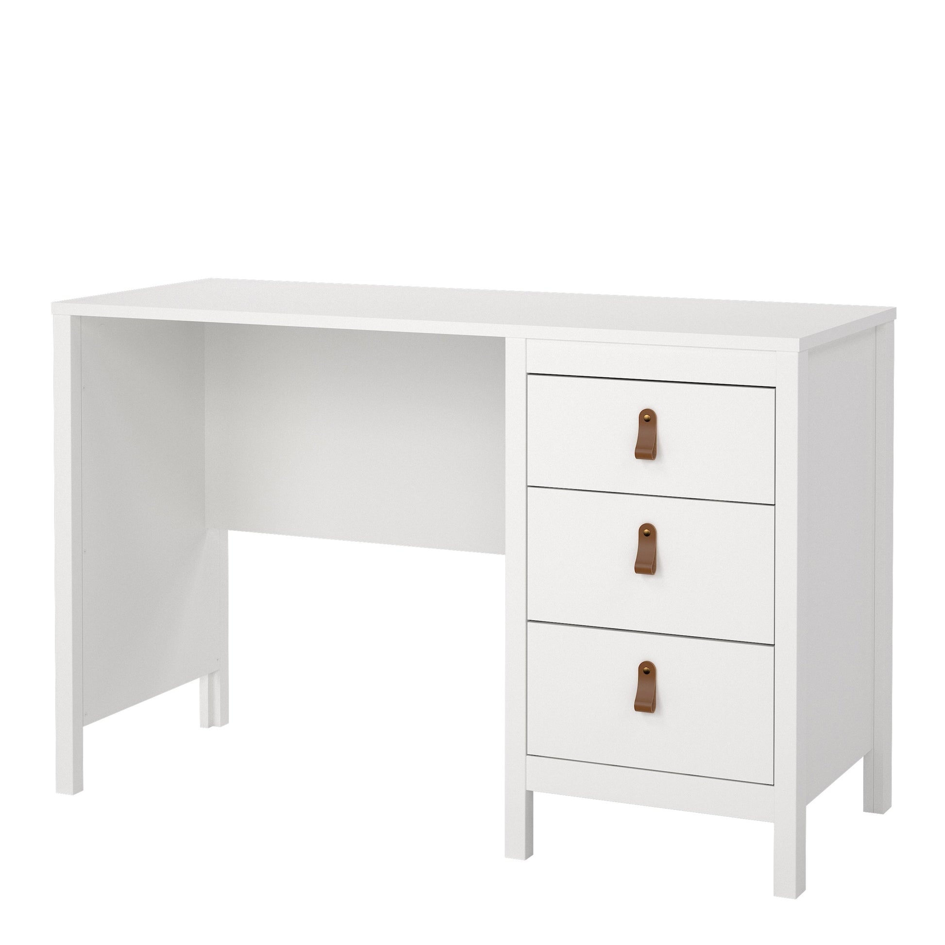 Cote | Furniture Barcelona Desk, 3 Drawer - White Barcelona, Dressing Tables & Desks 725796814949