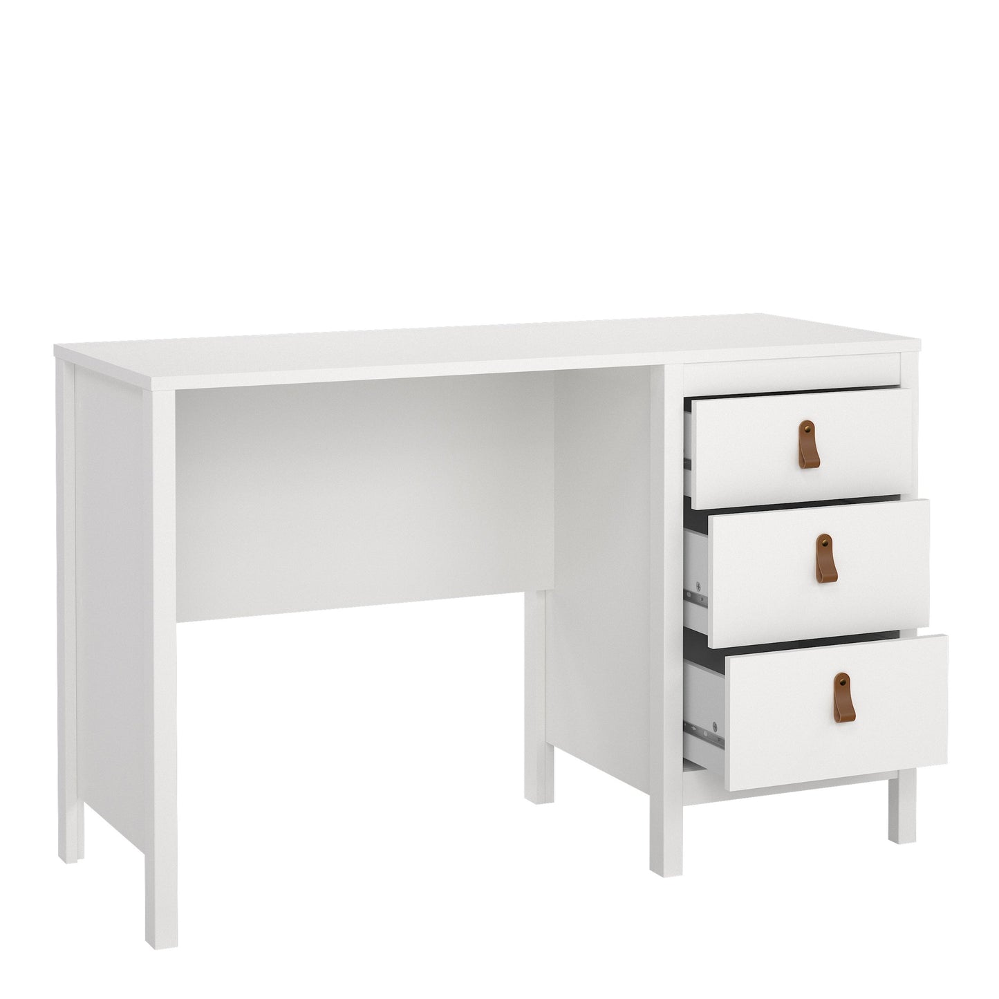 Cote | Furniture Barcelona Desk, 3 Drawer - White Barcelona, Dressing Tables & Desks 725796814949