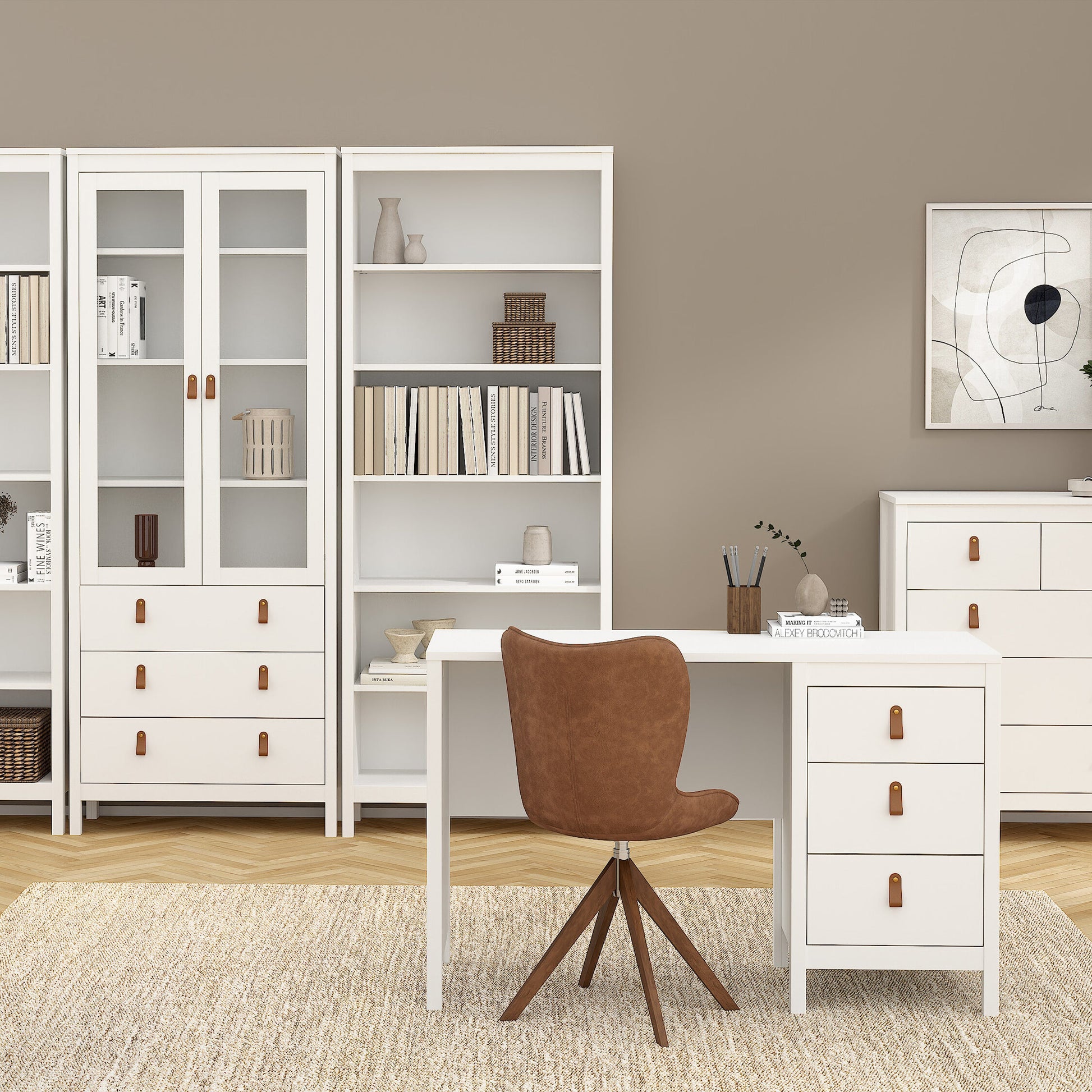 Cote | Furniture Barcelona Desk, 3 Drawer - White Barcelona, Dressing Tables & Desks 725796814949