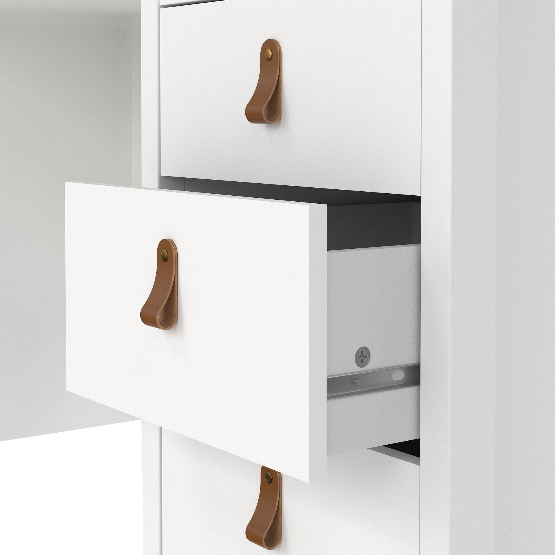 Cote | Furniture Barcelona Desk, 3 Drawer - White Barcelona, Dressing Tables & Desks 725796814949