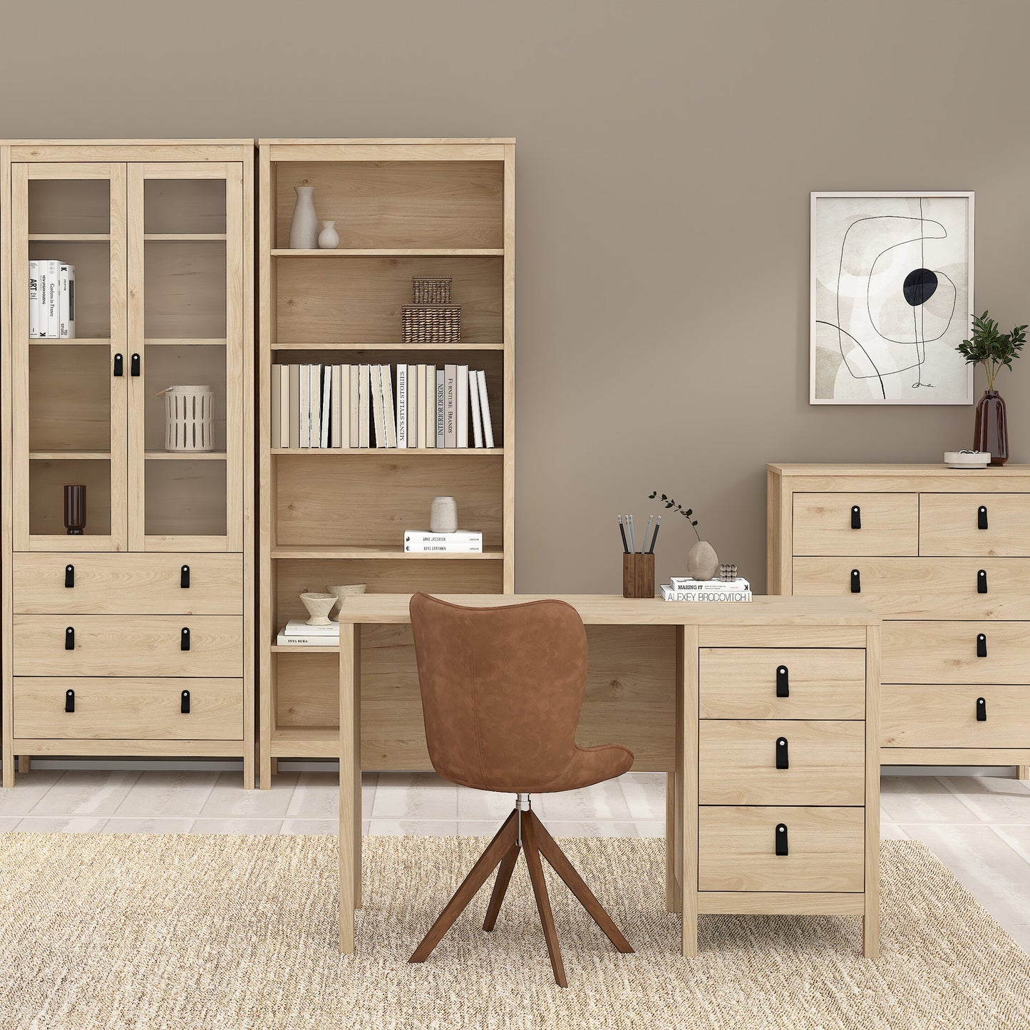 Cote | Furniture Barcelona Desk, 3 Drawer - Oak Barcelona, Dressing Tables & Desks 72579681hlhl