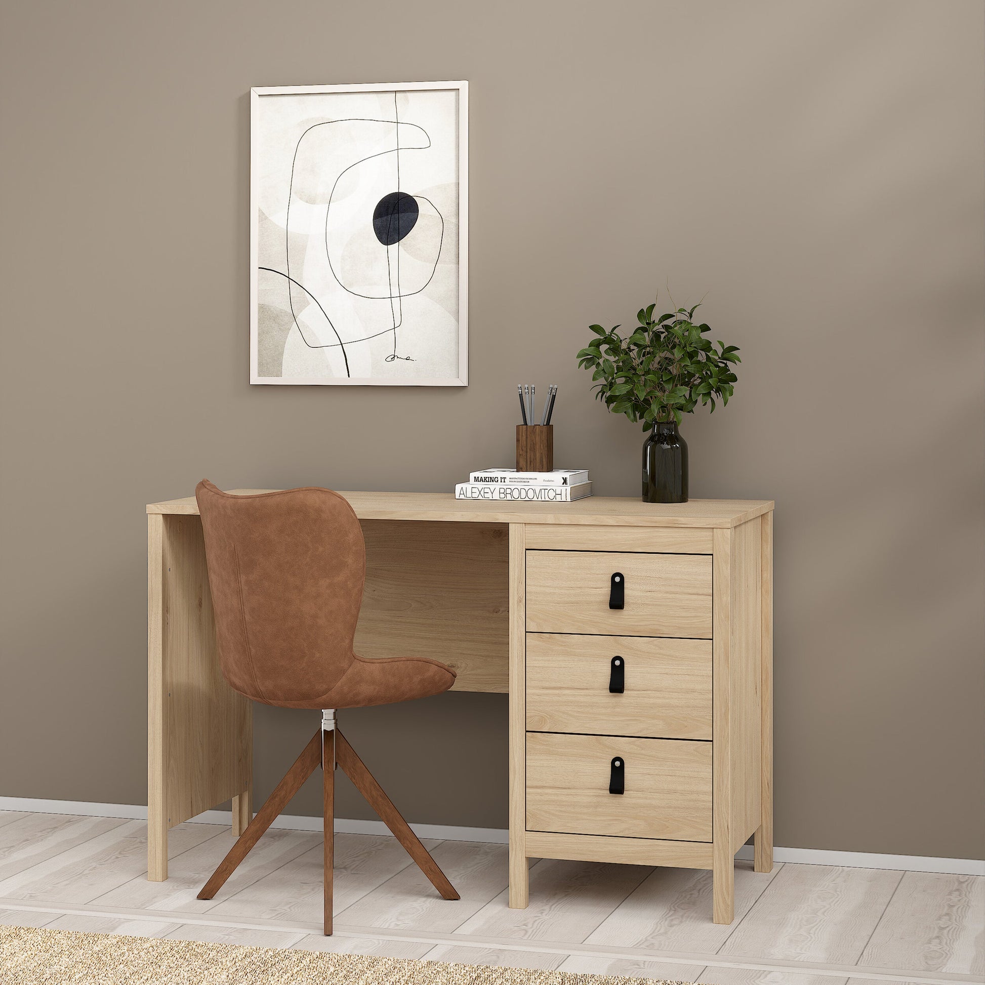 Cote | Furniture Barcelona Desk, 3 Drawer - Oak Barcelona, Dressing Tables & Desks 72579681hlhl