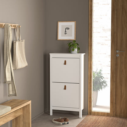 Cote | Furniture Barcelona Shoe Storage, 2 Flap Doors - White Barcelona, Shoe Storage 725796834949