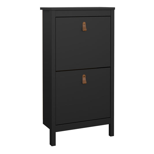 Cote | Furniture Barcelona Shoe Cabinet, 2 Flap Doors - Black Barcelona, Shoe Storage 72579683gmgm