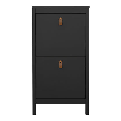 Cote | Furniture Barcelona Shoe Cabinet, 2 Flap Doors - Black Barcelona, Shoe Storage 72579683gmgm