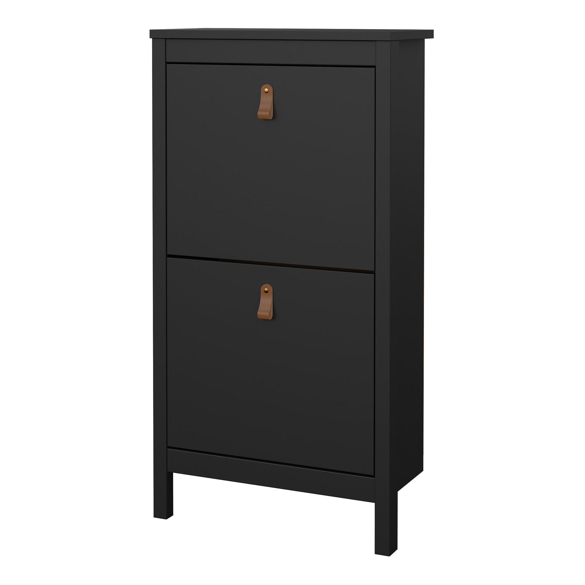 Cote | Furniture Barcelona Shoe Cabinet, 2 Flap Doors - Black Barcelona, Shoe Storage 72579683gmgm