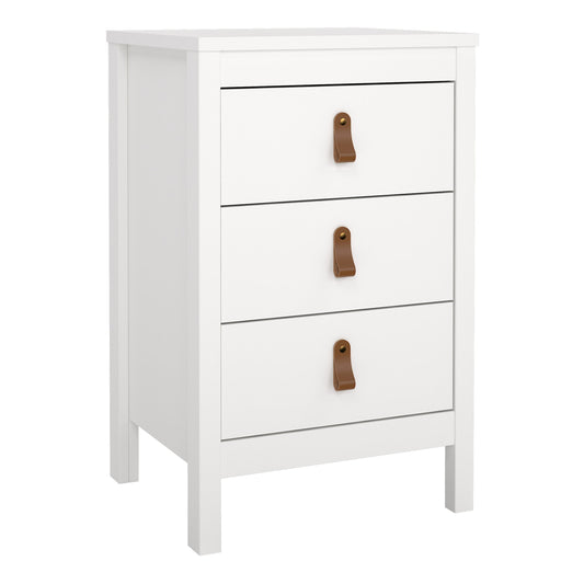 Cote | Furniture Barcelona Bedside Table, 3 Drawer - White Barcelona, Bedside Tables 725796854949