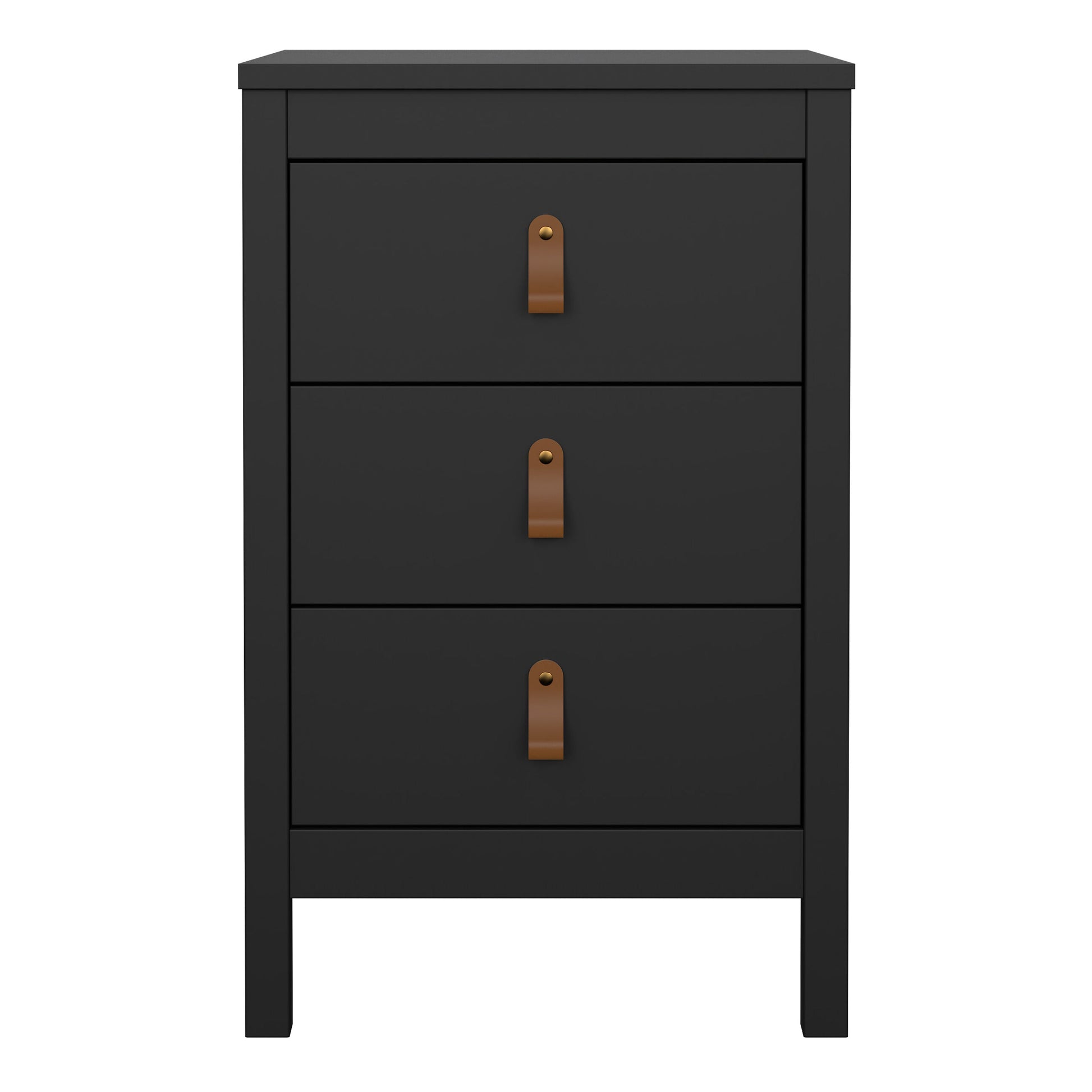 Cote | Furniture Barcelona Bedside Table, 3 Drawer - Black Barcelona, Bedside Tables 72579685gmgm