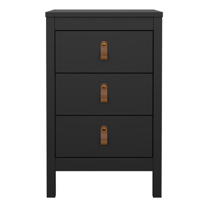 Cote | Furniture Barcelona Bedside Table, 3 Drawer - Black Barcelona, Bedside Tables 72579685gmgm