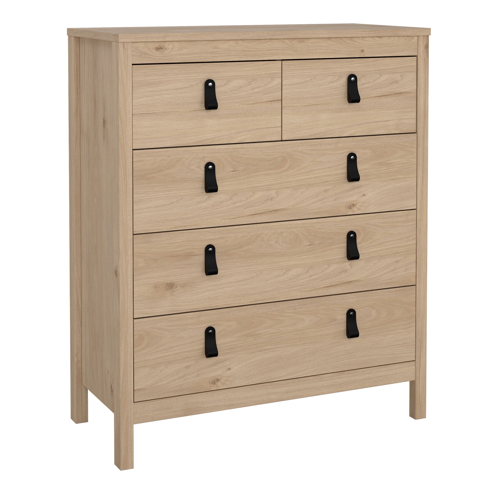 Cote | Furniture Barcelona 3 Piece Bedroom Set - Bedside Table, Chest and 2 Door Wardrobe - Oak Barcelona, BUNDLE 725hlhlp1