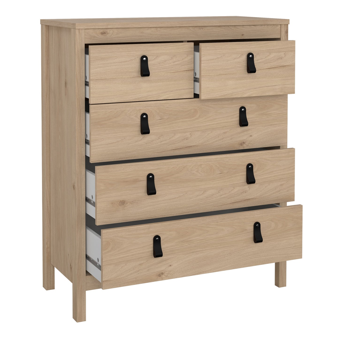 Cote | Furniture Barcelona 3 Piece Bedroom Set - Bedside Table, Chest and 2 Door Wardrobe - Oak Barcelona, BUNDLE 725hlhlp1