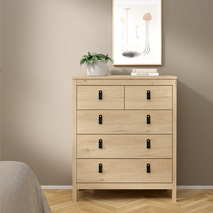 Cote | Furniture Barcelona 3 Piece Bedroom Set - Bedside Table, Chest and 2 Door Wardrobe - Oak Barcelona, BUNDLE 725hlhlp1