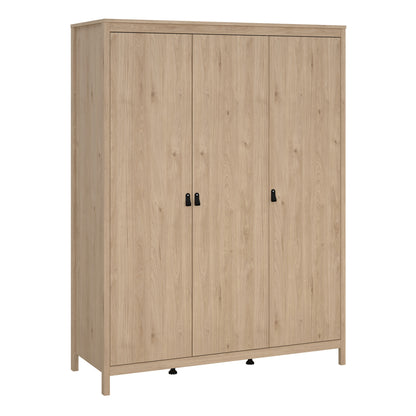 Cote | Furniture Barcelona 3 Piece Bedroom Set - Bedside Table, Chest and 3 Door Wardrobe - Oak Barcelona, BUNDLE 725hlhlp2