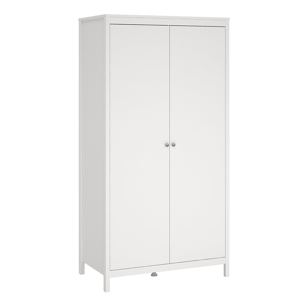 Cote | Furniture Madrid 3 Piece Bedroom Set - Bedside Table, Chest and 2 Door Wardrobe - White Madrid, BUNDLE 7264949p1