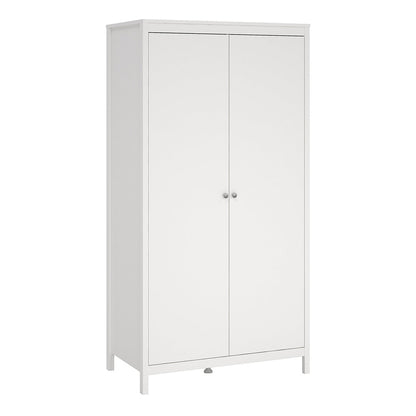 Cote | Furniture Madrid 3 Piece Bedroom Set - Bedside Table, Chest and 2 Door Wardrobe - White Madrid, BUNDLE 7264949p1