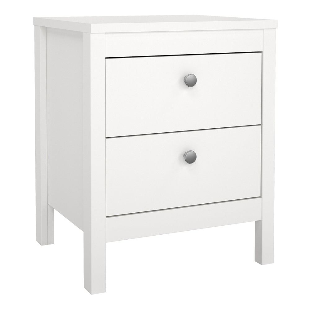 Cote | Furniture Madrid 3 Piece Bedroom Set - Bedside Table, Chest and 2 Door Wardrobe - White Madrid, BUNDLE 7264949p1