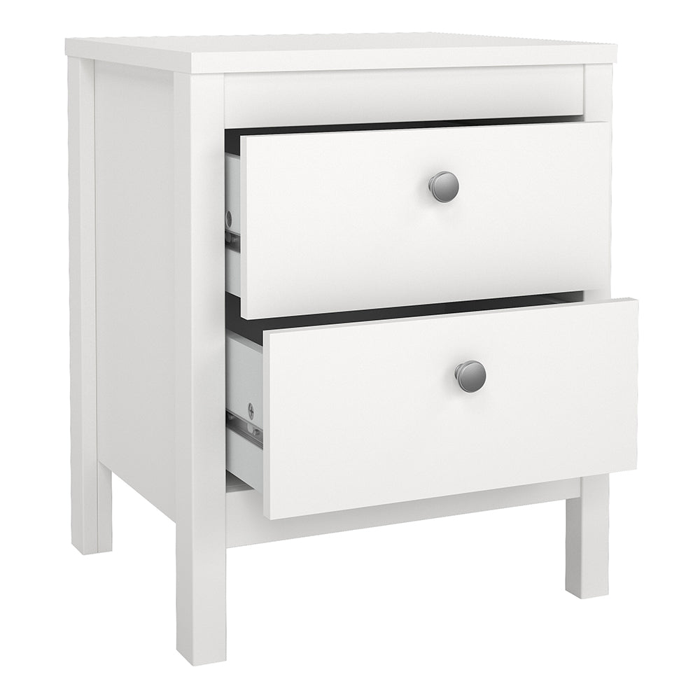 Cote | Furniture Madrid 3 Piece Bedroom Set - Bedside Table, Chest and 2 Door Wardrobe - White Madrid, BUNDLE 7264949p1