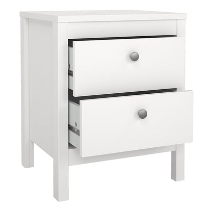 Cote | Furniture Madrid 3 Piece Bedroom Set - Bedside Table, Chest and 2 Door Wardrobe - White Madrid, BUNDLE 7264949p1