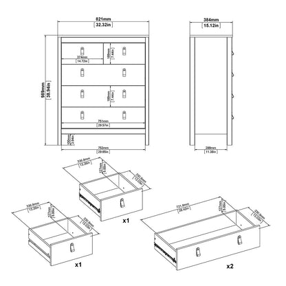 Cote | Furniture Madrid 3 Piece Bedroom Set - Bedside Table, Chest and 2 Door Wardrobe - White Madrid, BUNDLE 7264949p1