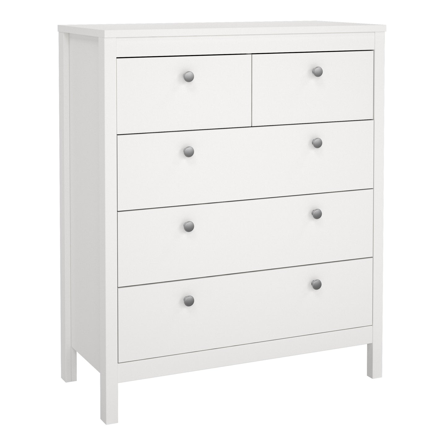 Cote | Furniture Madrid 3 Piece Bedroom Set - Bedside Table, Chest and 3 Door Wardrobe  - White Madrid, BUNDLE 7264949p2