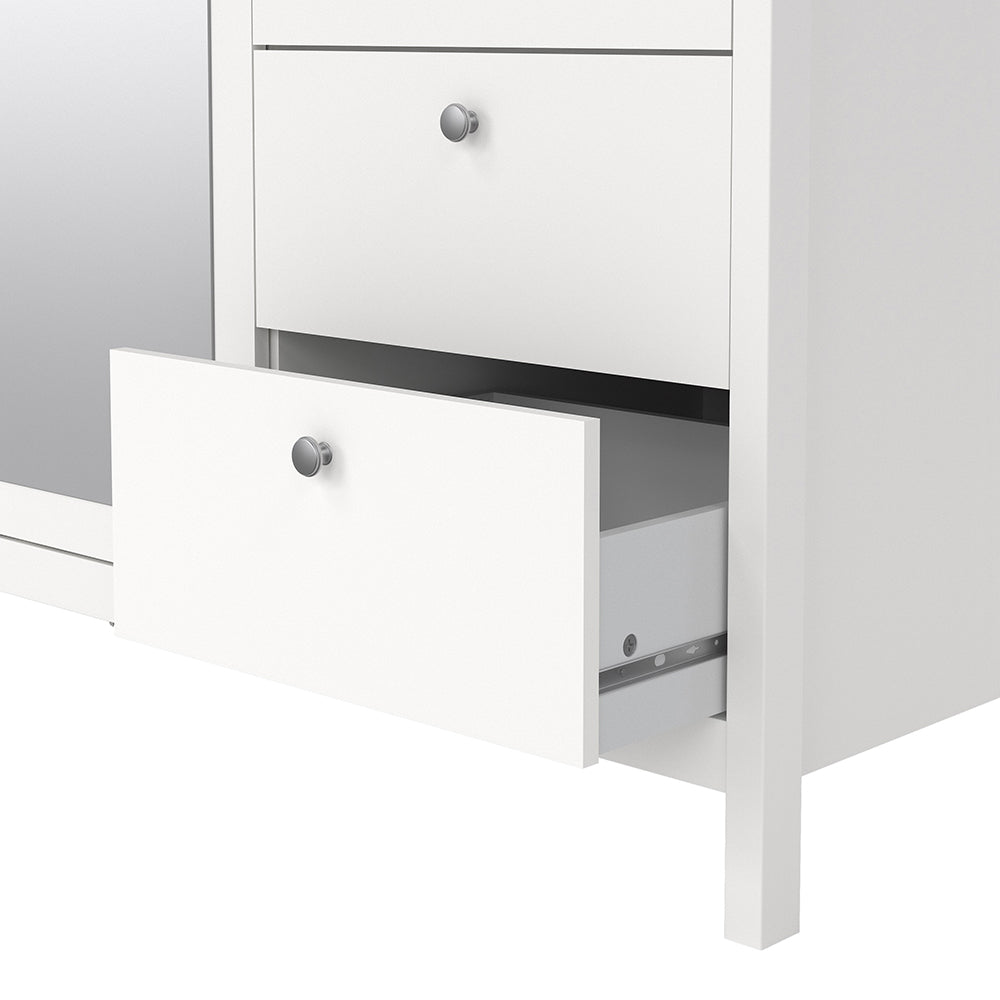 Cote | Furniture Madrid Wardrobe, 2 Door, 1 Mirror Door + 2 Drawer - White Madrid, Wardrobes 726796594949