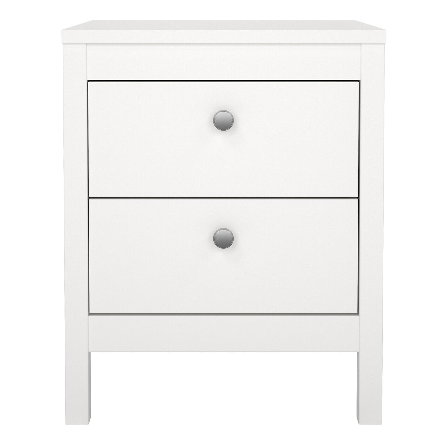 Cote | Furniture Madrid Bedside Table, 2 Drawers - White Madrid, Bedside Tables 726796604949