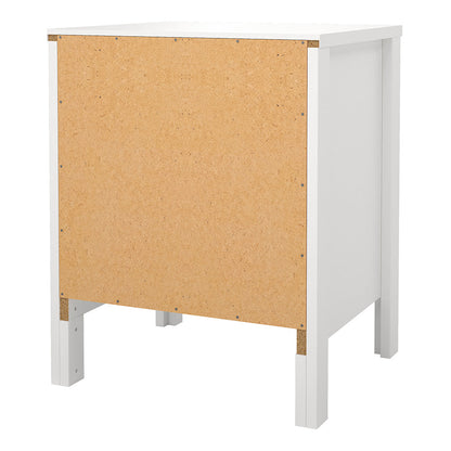 Cote | Furniture Madrid Bedside Table, 2 Drawers - White Madrid, Bedside Tables 726796604949