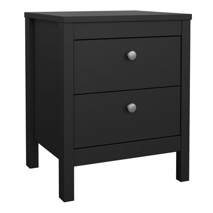 Cote | Furniture Madrid Bedside Table, 2 Drawer - Black Madrid, Bedside Tables 72679660gmgm