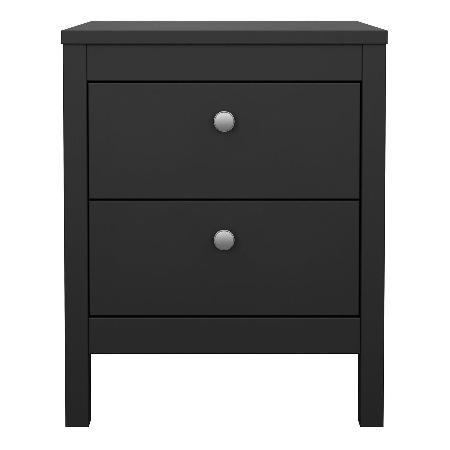 Cote | Furniture Madrid Bedside Table, 2 Drawer - Black Madrid, Bedside Tables 72679660gmgm