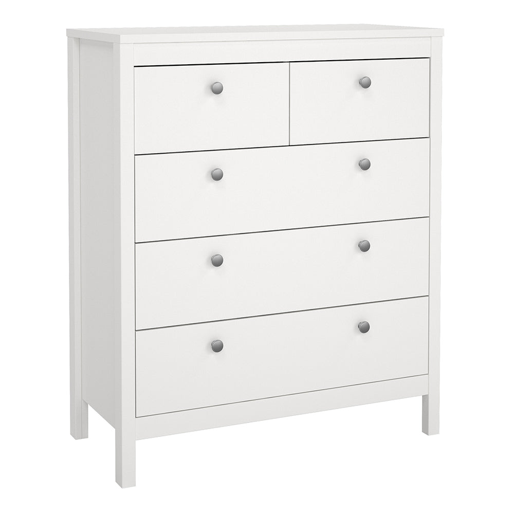 Cote | Furniture Madrid Chest of Drawers, 3+2 Drawers - White Madrid, Chest of Drawers 726796614949