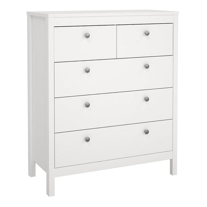 Cote | Furniture Madrid Chest of Drawers, 3+2 Drawers - White Madrid, Chest of Drawers 726796614949