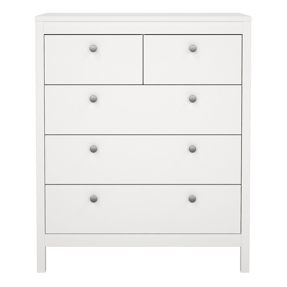 Cote | Furniture Madrid Chest of Drawers, 3+2 Drawers - White Madrid, Chest of Drawers 726796614949