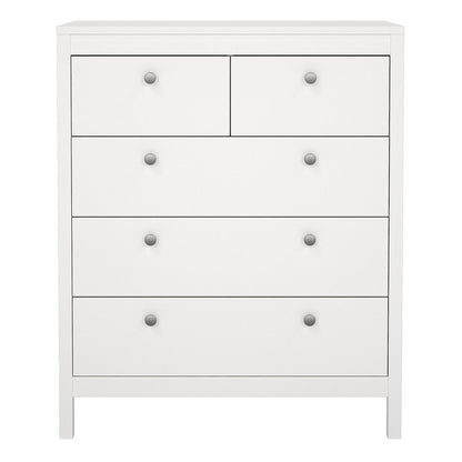 Cote | Furniture Madrid Chest of Drawers, 3+2 Drawers - White Madrid, Chest of Drawers 726796614949