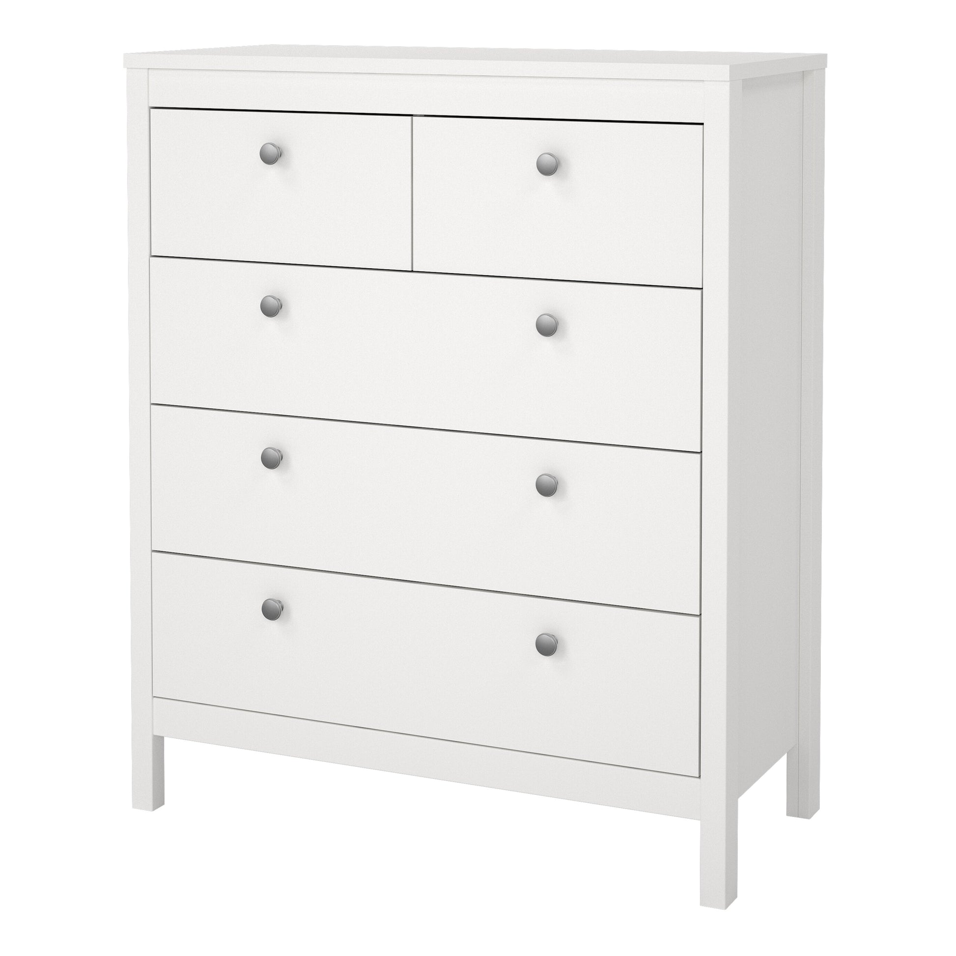 Cote | Furniture Madrid Chest of Drawers, 3+2 Drawers - White Madrid, Chest of Drawers 726796614949