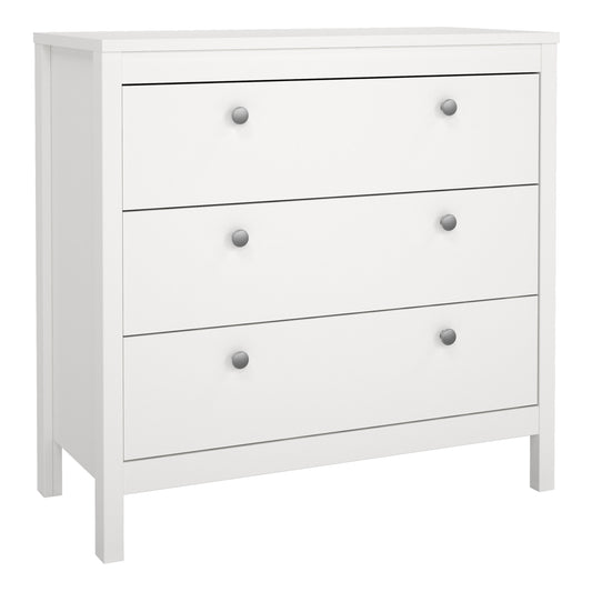 Cote | Furniture Madrid Chest of Drawers, 3 Drawers - White Madrid, Chest of Drawers 726796624949