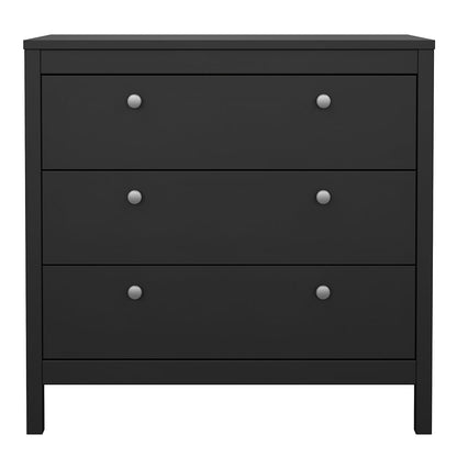 Cote | Furniture Madrid Chest of Drawers, 3 Drawers - Black Madrid, Chest of Drawers 72679662gmgm