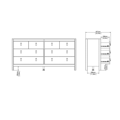 Cote | Furniture Madrid Sideboard Double Dresser 4+4 Drawers - White Madrid, Chest of Drawers 726796634949