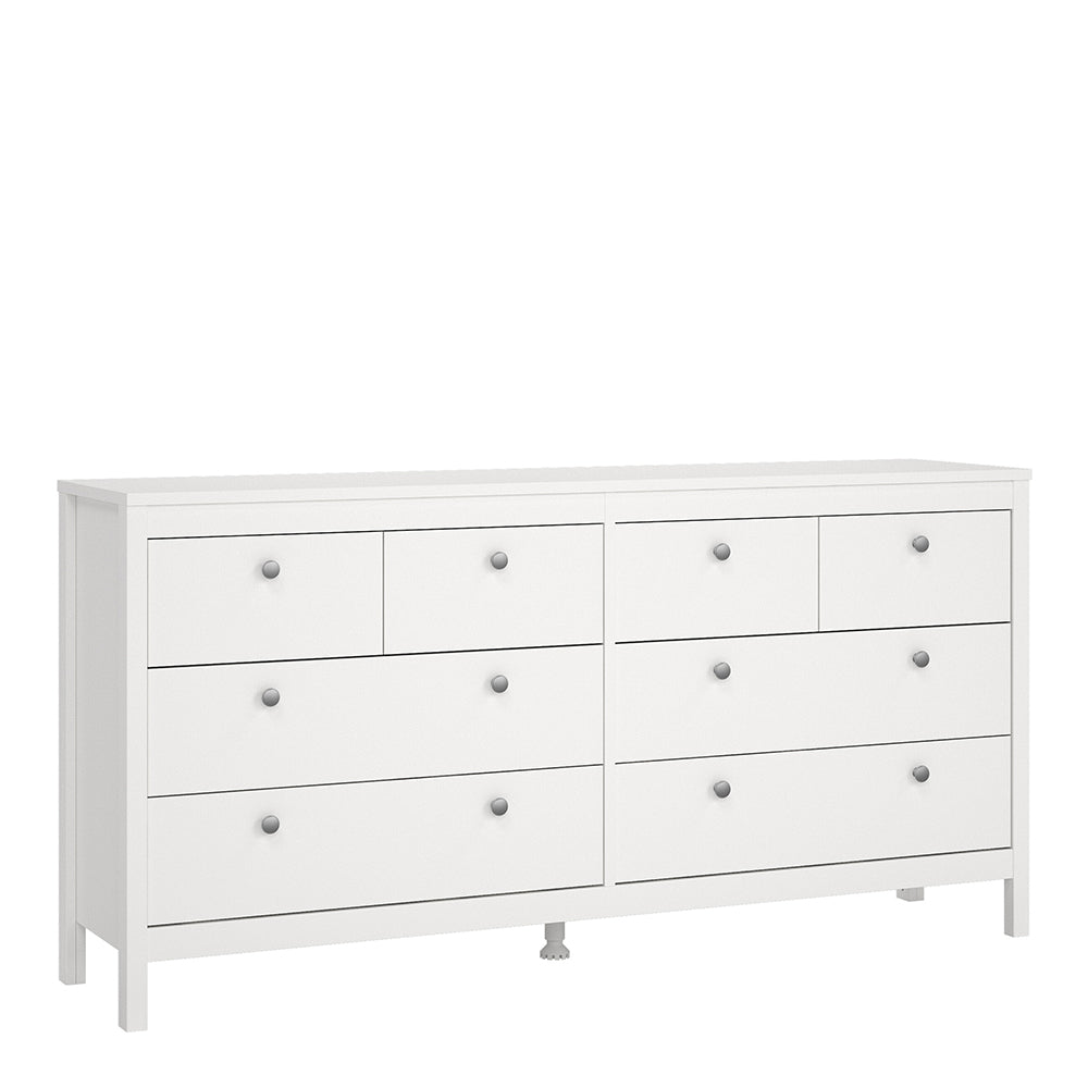 Cote | Furniture Madrid Sideboard Double Dresser 4+4 Drawers - White Madrid, Chest of Drawers 726796634949