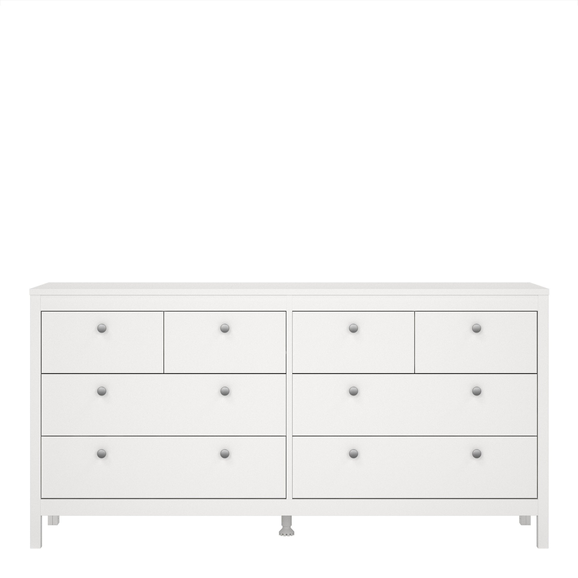 Cote | Furniture Madrid Sideboard Double Dresser 4+4 Drawers - White Madrid, Chest of Drawers 726796634949