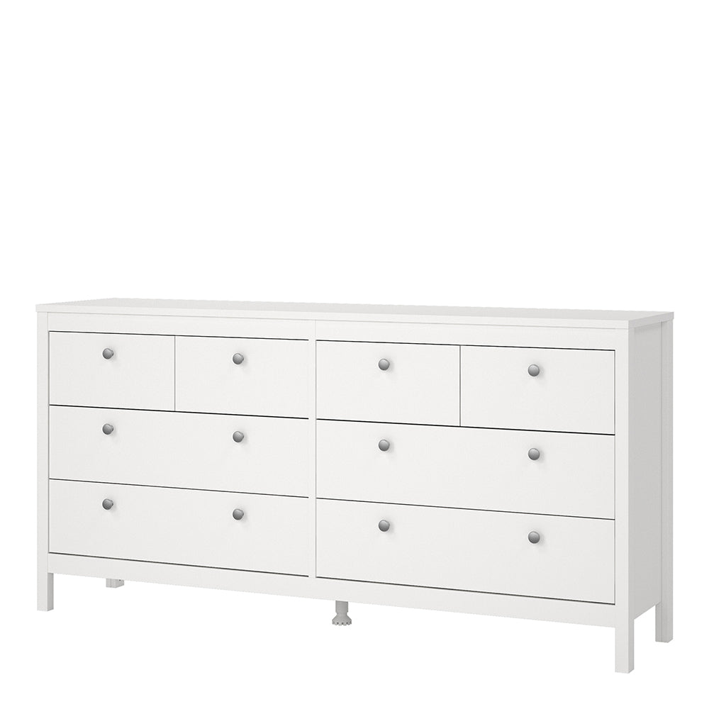 Cote | Furniture Madrid Sideboard Double Dresser 4+4 Drawers - White Madrid, Chest of Drawers 726796634949