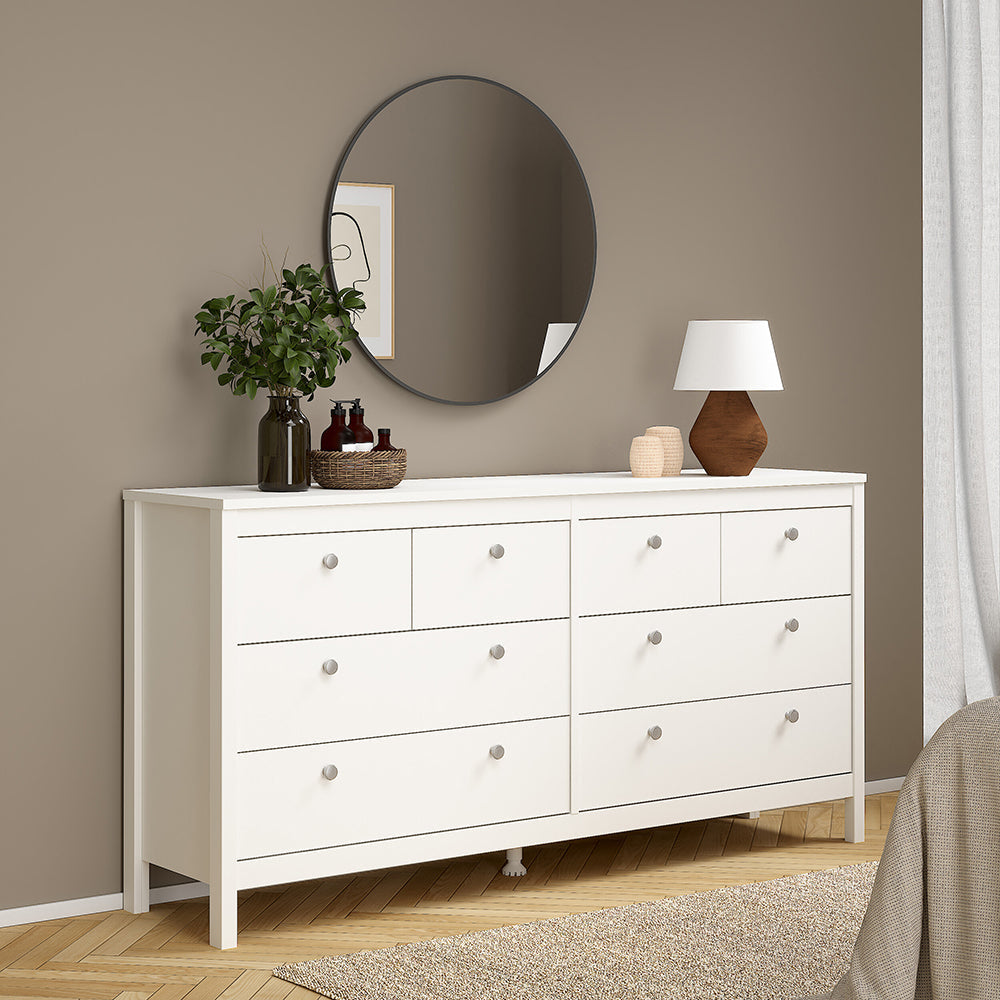 Cote | Furniture Madrid Sideboard Double Dresser 4+4 Drawers - White Madrid, Chest of Drawers 726796634949