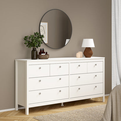 Cote | Furniture Madrid Sideboard Double Dresser 4+4 Drawers - White Madrid, Chest of Drawers 726796634949