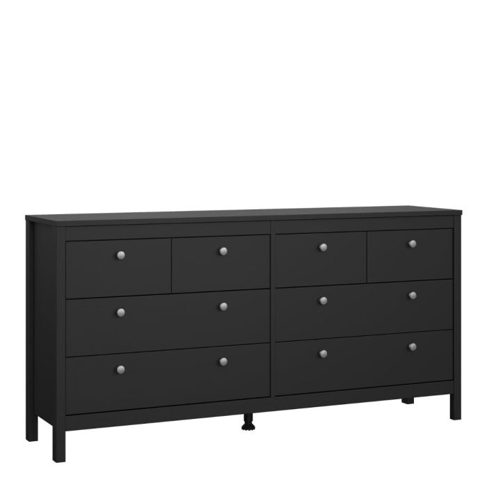 Cote | Furniture Madrid Sideboard Double Dresser, 4+4 Drawers - Black Madrid, Chest of Drawers 72679663gmgm