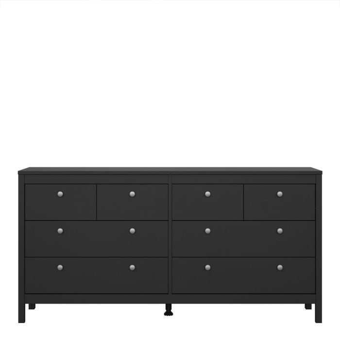 Cote | Furniture Madrid Sideboard Double Dresser, 4+4 Drawers - Black Madrid, Chest of Drawers 72679663gmgm