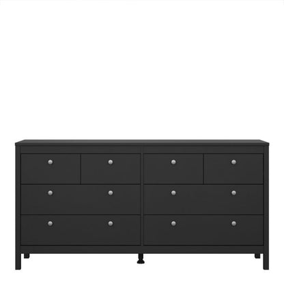 Cote | Furniture Madrid Sideboard Double Dresser, 4+4 Drawers - Black Madrid, Chest of Drawers 72679663gmgm