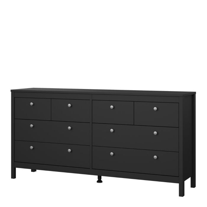 Cote | Furniture Madrid Sideboard Double Dresser, 4+4 Drawers - Black Madrid, Chest of Drawers 72679663gmgm