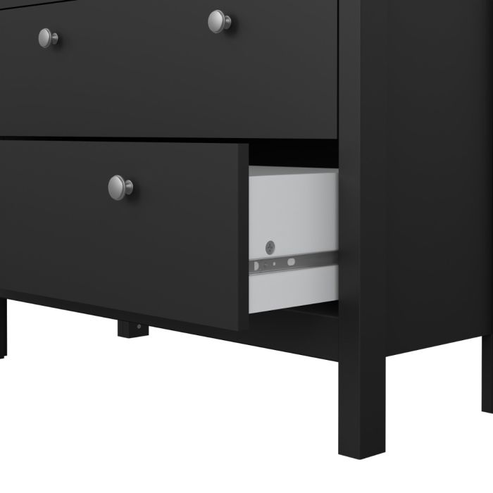 Cote | Furniture Madrid Display Cabinet, 2 Door Glazed + 3 Drawer - Black Madrid, Display Cabinets 72679666gmgm