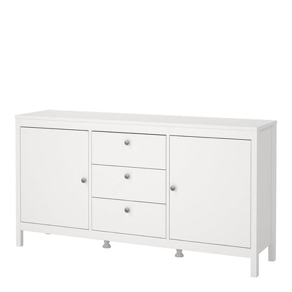 Cote | Furniture Madrid Sideboard, 2 Door + 3 Drawer - White Madrid, Sideboards 726796704949