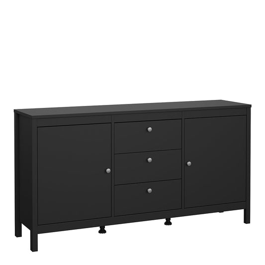 Cote | Furniture Madrid Sideboard, 2 Door + 3 Drawer - Black Madrid, Sideboards 72679670gmgm