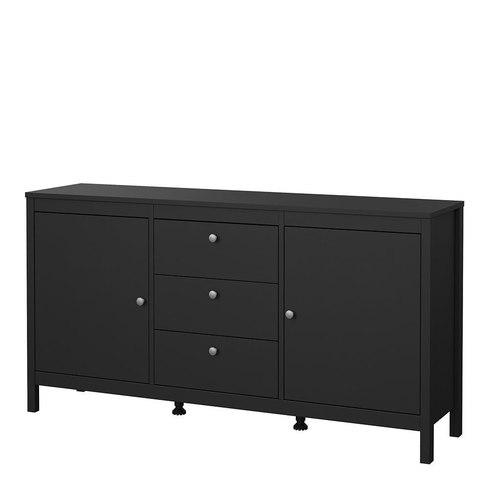 Cote | Furniture Madrid Sideboard, 2 Door + 3 Drawer - Black Madrid, Sideboards 72679670gmgm